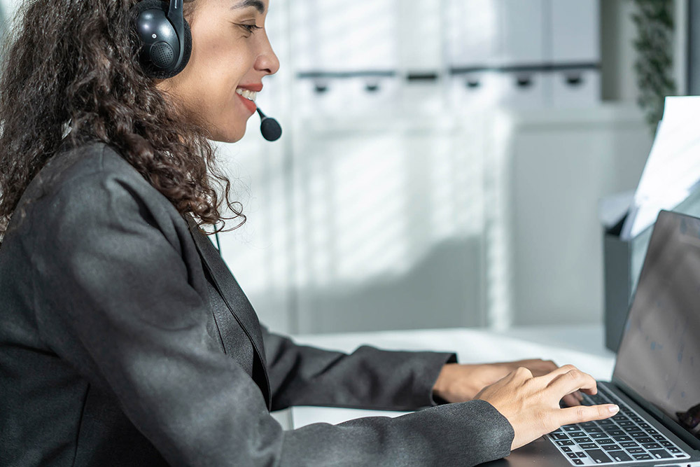 Woman in call center