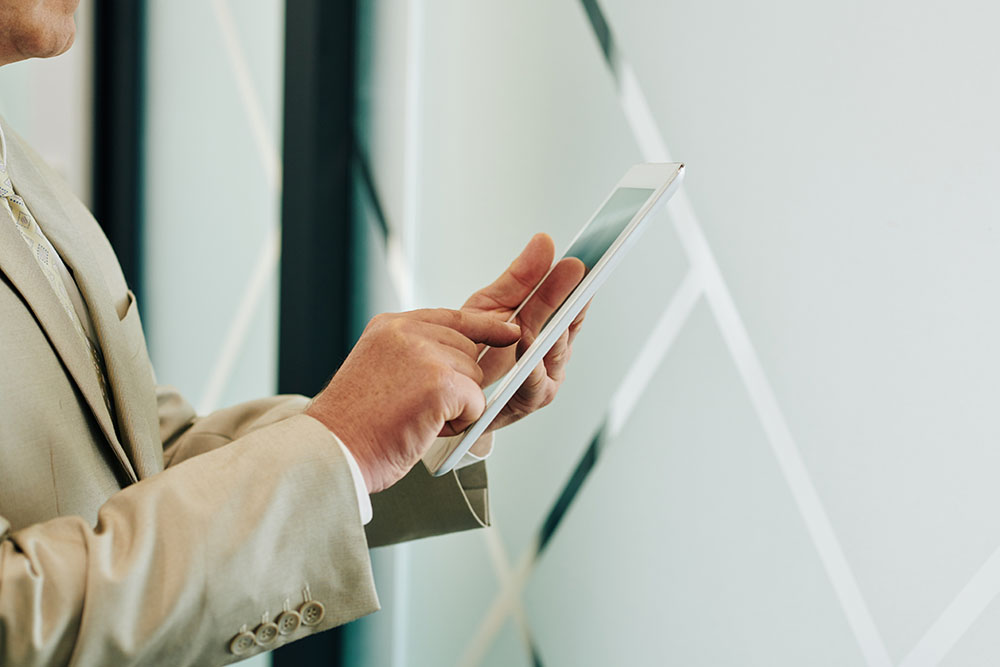 Man with tablet