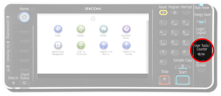 Press the [User Tools/Counter] key